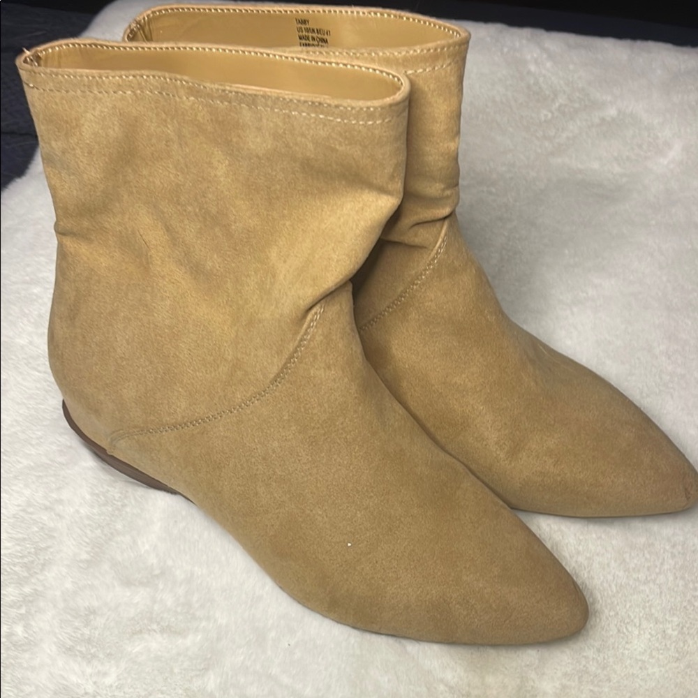 Tan Faux Suede Ankle Boots- SZ 10